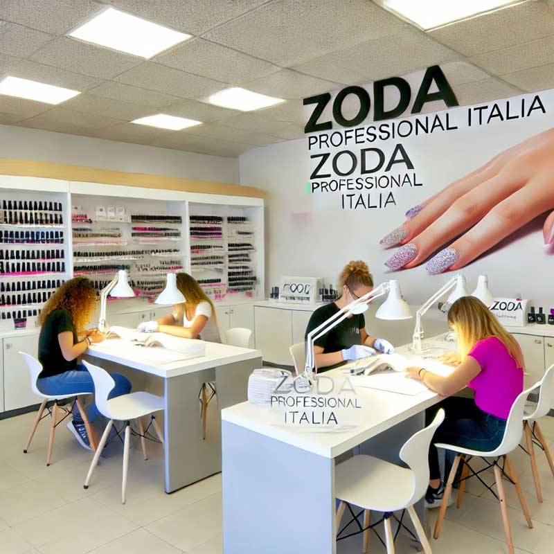 Alcune studentesse mettono in pratica gli insegnamenti ricevuti durante il Corso gel semipermanente a Padova
